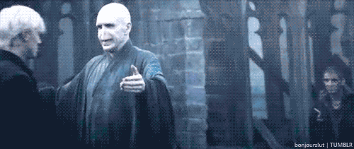 Gif from harry potter of voldemort hugging malfoy
