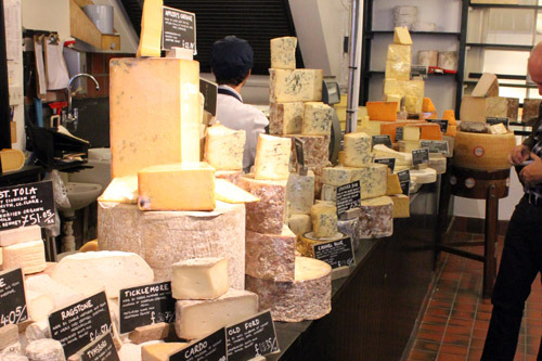 Photo of the cheese counter at Neals Yard Dairy in Covent Garden