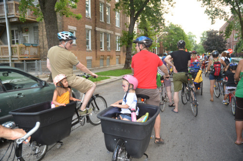 dads and kids riding in Kidical Mass