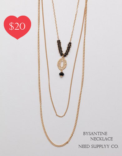 need supply co byzantine necklace gold chain black beads