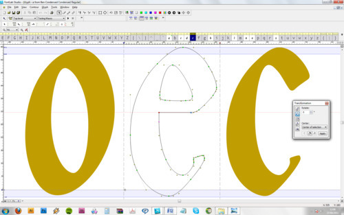 Vectorising and normalising the letterforms
