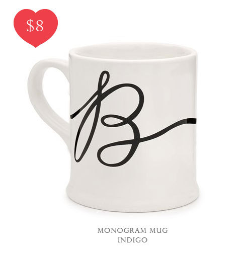 indigo monogram mug