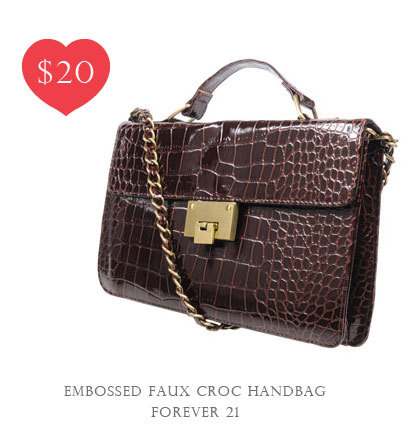 forever 21 embossed faux crocodile handbag