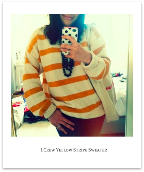jcrew yellow stripe breaker sweater