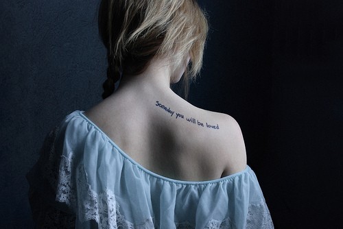 I think I want a text tattoo either running the length of my spine 