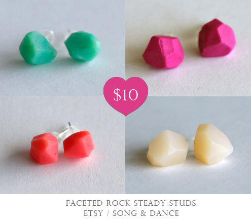 faceted rock steady studs etsy song & dance