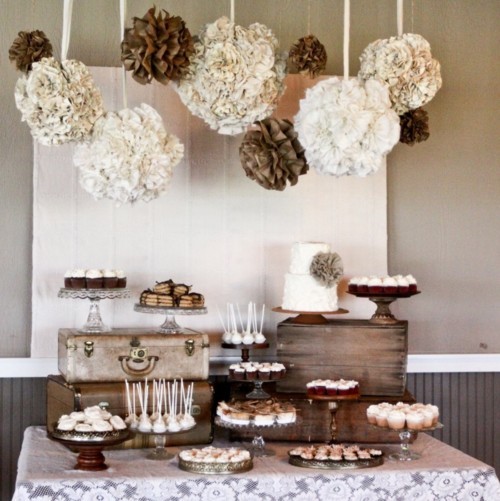 The rustic inspired theme is simple and beautiful My favorite colors cream