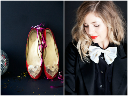 ban.do holiday style collection sequin shoe clips girlie chiffon bow