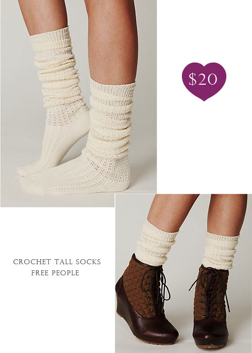 free people crochet tall socks