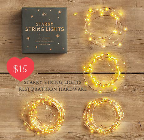 restoration hardware christmas starry string lights gold silver