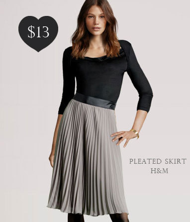 H&M pleated skirt gray