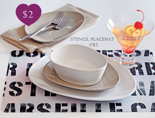 cb2 stencel placemat