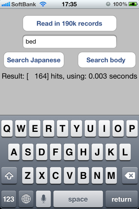 bodyに"bed"を検索