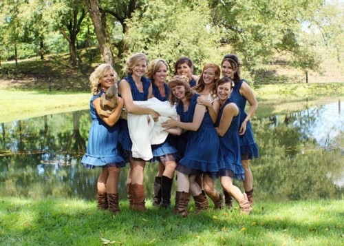 Don 39t you love their cowgirl boots and cornflower blue dresses