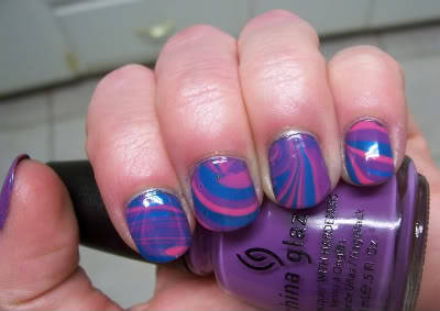 Water marble nails are super chic but don't require a manicurist's magic