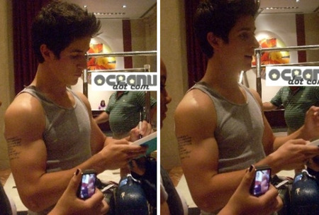 Do you see that muscle down there You see that muscular arm David Henrie's
