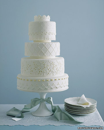 White Wedding Cakes Don't Have to Be Boring