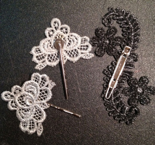 DIY lace wedding anythings hair pins jewelry 