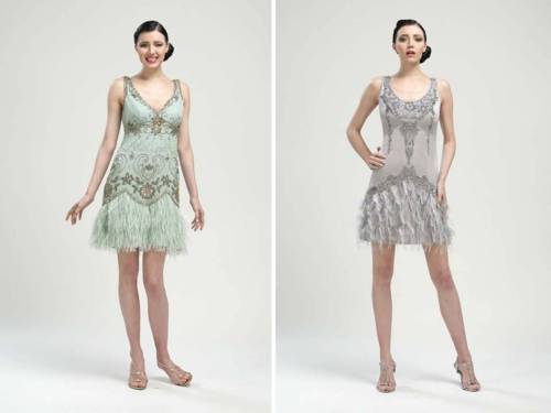 Flapperstyle Bridesmaids Dresses via One Wed 