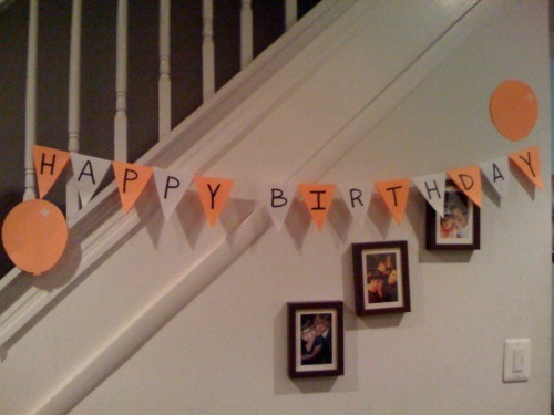 Birthday banner for James' 29th