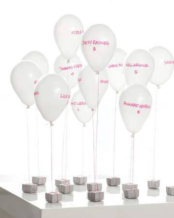 On your wedding day have a few friends fill 5inch white balloons with 