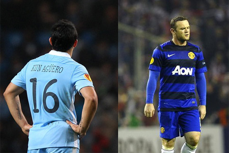 Wayne Rooney and Sergio Aguero