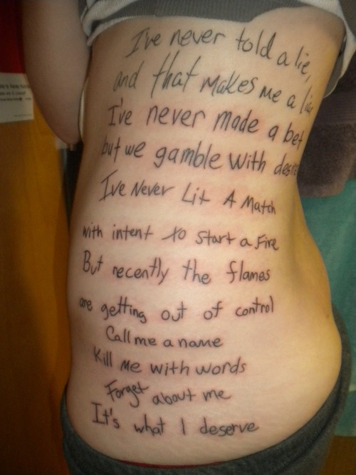 All Time Low Lyrics Tattoo