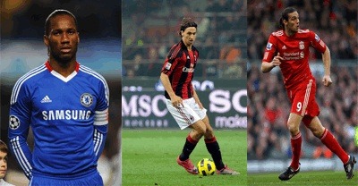 Drogba, Ibrahimovic, Carroll