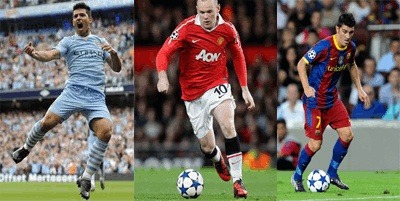 Aguero, Rooney, David Villa