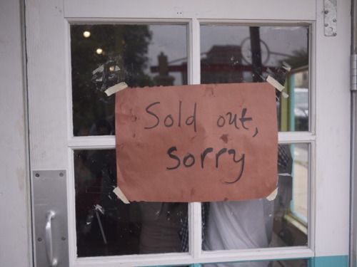 Sold out sign at Franklin BBQ