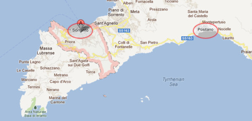 Google Map of Sorrento, Italy | Life's Tidbits