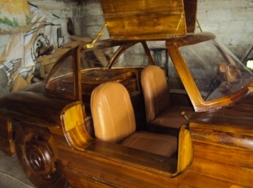 1955 MercedesBenz 300SL Gullwing carved out of wood and sold on ebay for
