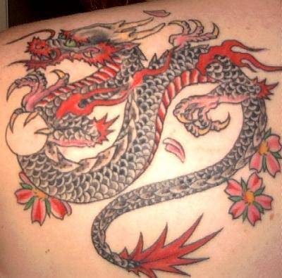 Check out this awesome red dragon tattoo