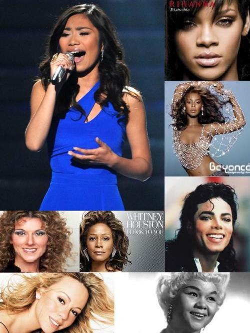 Jessica Sanchez Musical Style: Rhihanna, Michael Jackson, Etta James, Mariah Carey, Celine Dion, Whitney Houston, Beyonce
