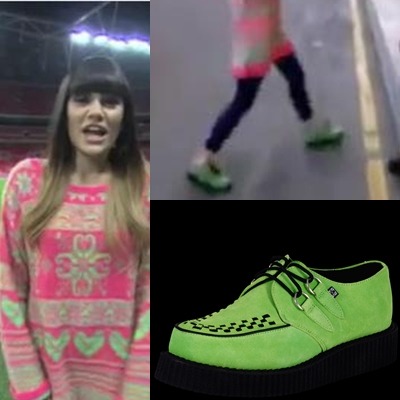 Jessie J wore Neon Green Suede Low Sole Creeper by TUK Shoes . You can ...