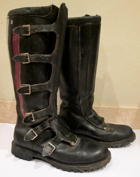 vintage hondaline motocross motorcycle boots with buckles