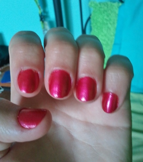 I ended up picking off the blue and red polish :( But left my nails alone