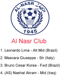 Al Nasr - 12/13 Foreign Squad Members