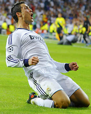 Ronaldo after scoring for Real Madrid