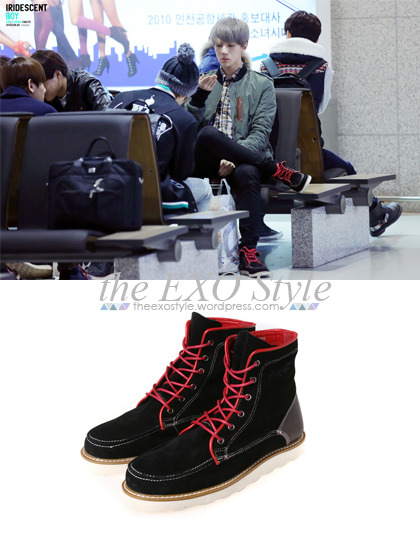 EXO-K Se Hun: Contrast Lace Up Leather Boots in Black | Shop: CNY ...