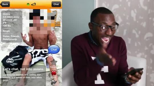 gayhandjobvids:  Guys react to racist Grindr profiles very interesting topic click the link below to see the full video below.http://youtu.be/8Tei2xyiMhA