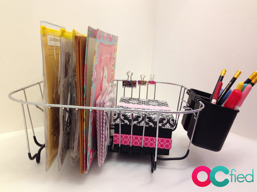 Desk organization tips: Use a dish rack to organize your desktop!