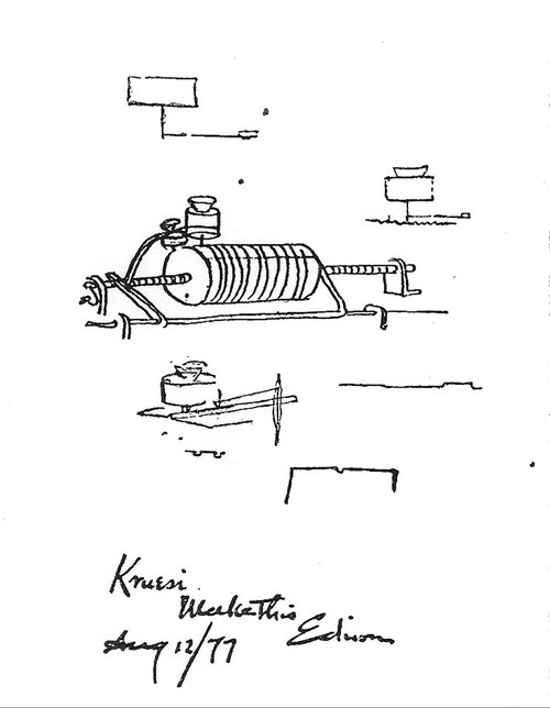 A copy of the original sketch that Edison made for Kruesi. Image credit: Museum of Innovation and Science Schenectady