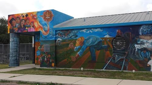 Bracero & Farmworkers Mural of La Bestia in San Juan, Texas  Helping Refugee Families