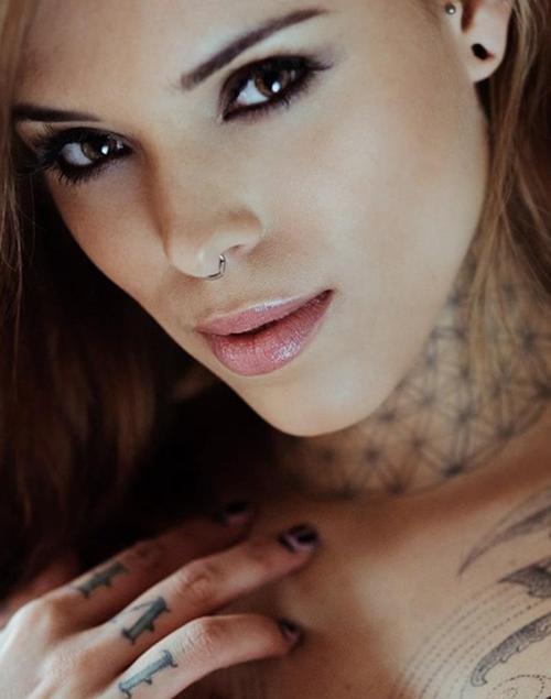 Cute girl with nose piercing