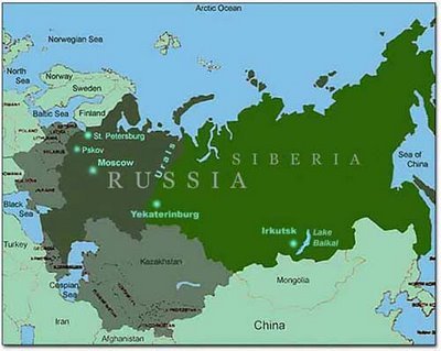 Russia and central asia map
