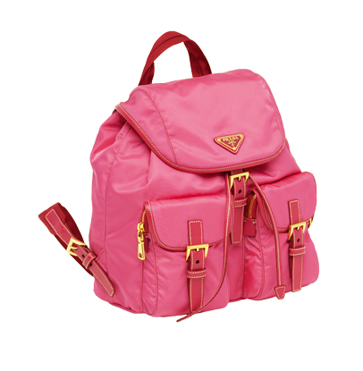 pink prada nylon backpack