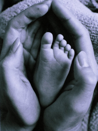 Babies holding hands