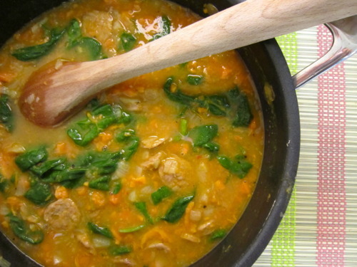 Sweet Potato and Spicy Sausage Soup