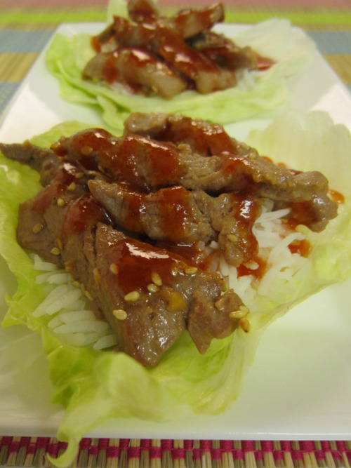 Korean-Style Pork Wraps with Chili Sauce